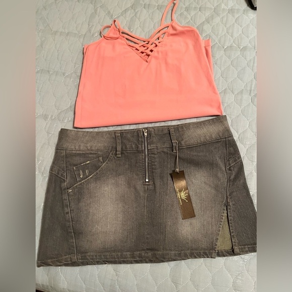 DUTCHESS BUNDLE~NWT~JEAN SKIRT & BLOUSE~11 - Picture 1 of 9